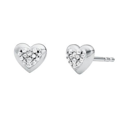 michael kors love heart earrings|michael kors stud earrings silver.